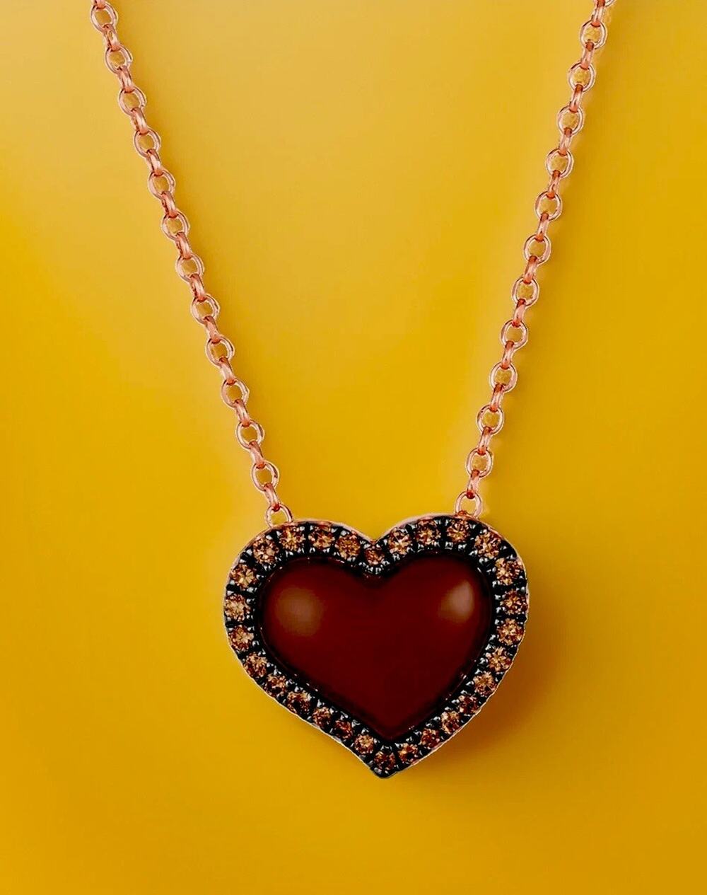 NEW! Levian “Godiva Chocolate Diamonds “ Heart Pendant Necklace / MSRP $2,800